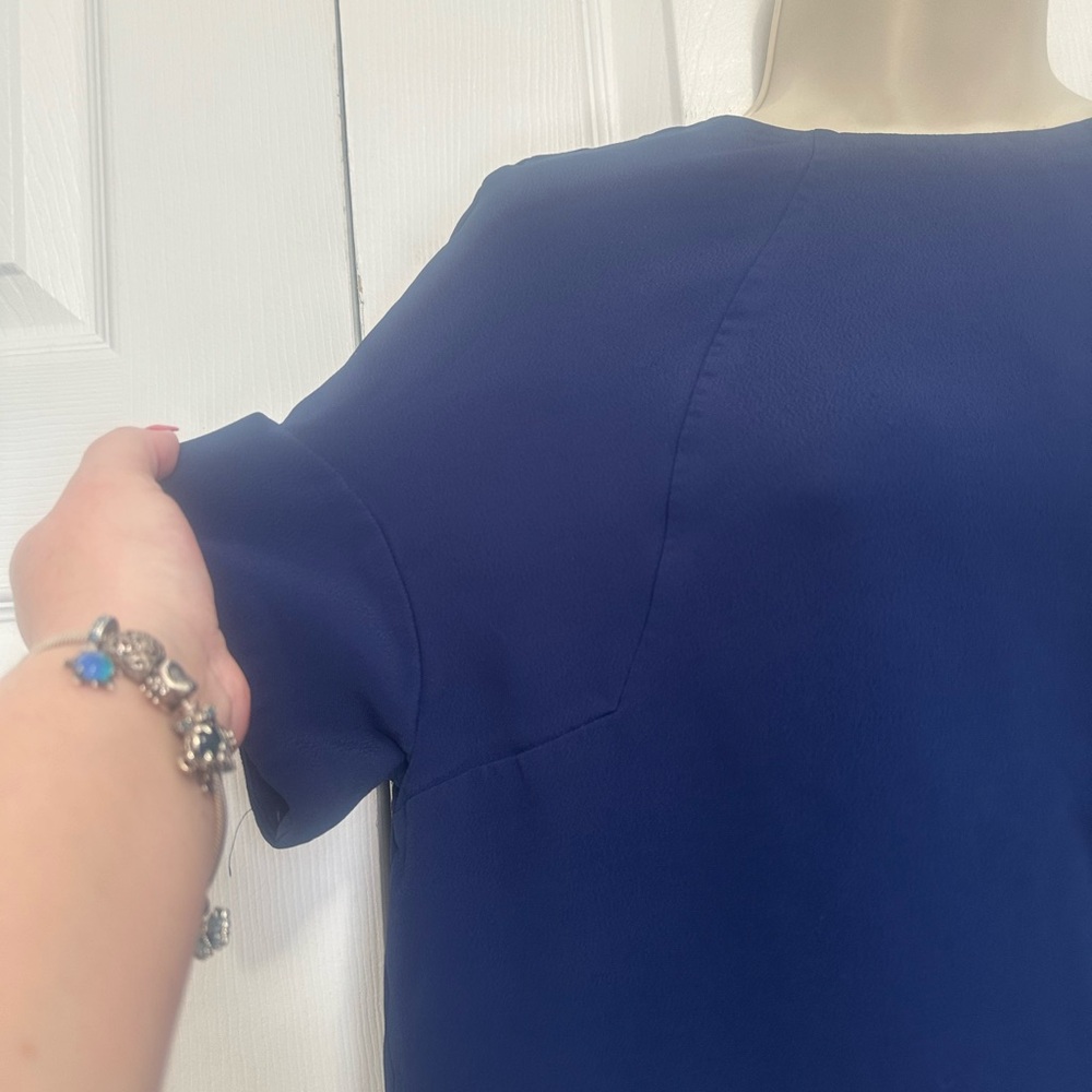 COS Dark Blue Short Sleeve Top - Picture 2 of 7